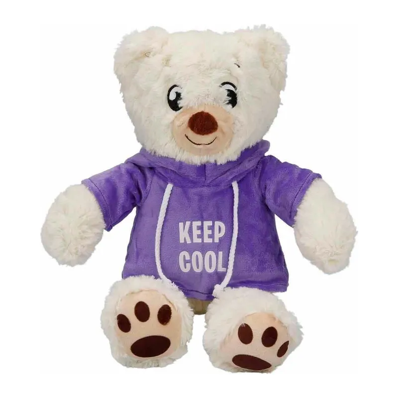 3192 Kapüşonlu Peluş Ayı 30 cm -Sunman