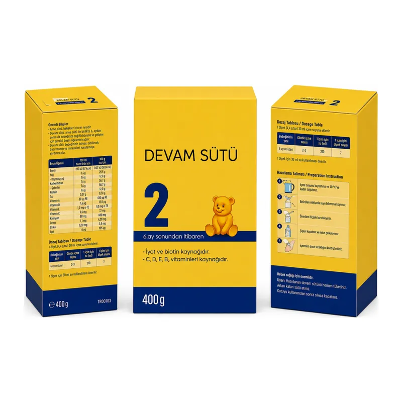 Bebek Devam Sütü 2 400 Gr adet fiyatıdır