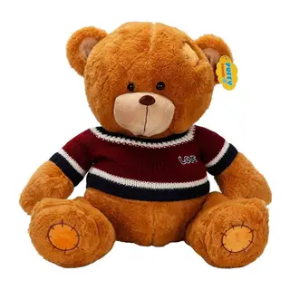 2001008 Sun-sabc-jnh-pff-sk Peluş Ayı Oturan Kazaklı 42 Cm 2R