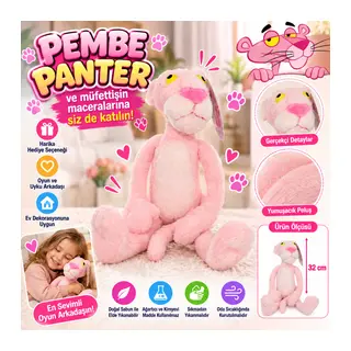 3100 Peluş Pembe Panter 32 cm
