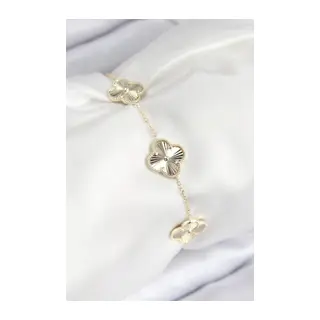 VIP Pirinç Yonca Model Gold Renk Kadın Bileklik