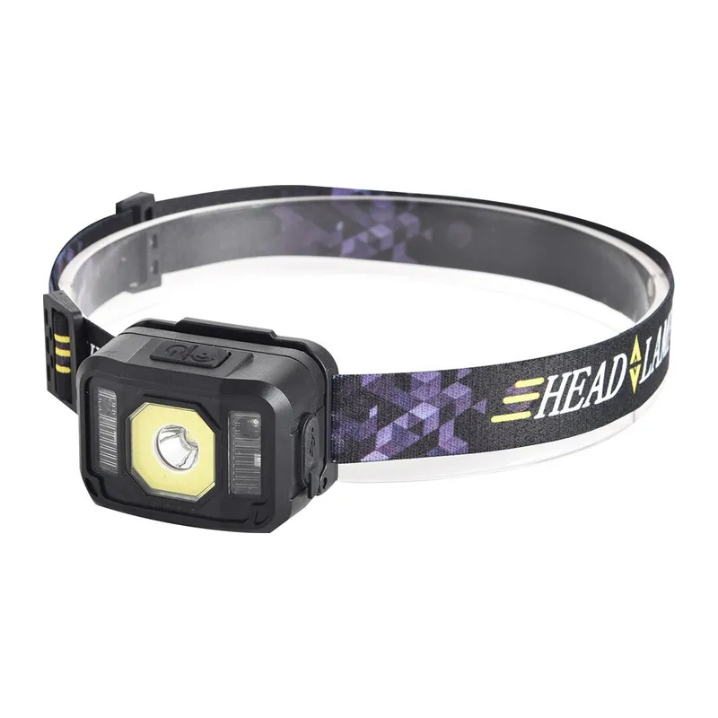 PS-024 Kırmızı İkaz Işıklı Çift Aydınlatmalı Sensörlü USB Şarjlı LED Kafa Feneri