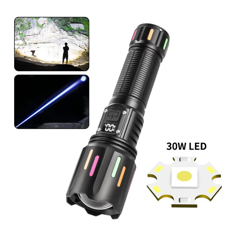 PS-9954 30W Zoomlu Led Powerbank Özellikli Şarjlı Profesyonel El Feneri