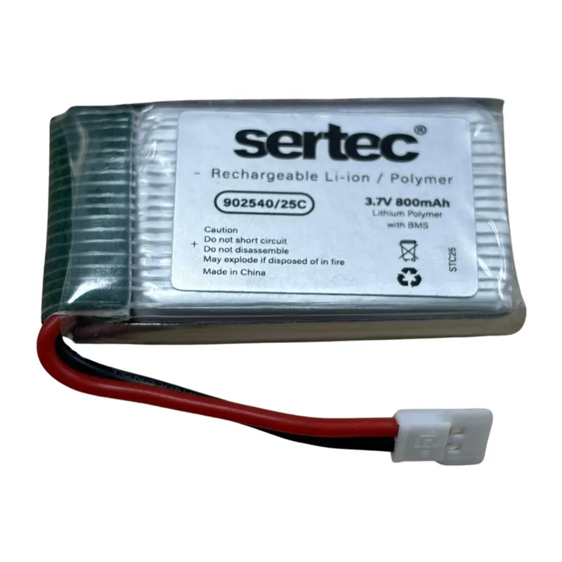 902540 3.7V 800mAh 25C BEYAZ SOKET Drone Bataryası
