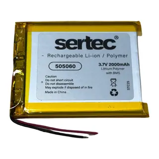 505060 3.7V 2000 mAh Li-Polymer Pil (Devreli/1.5A)