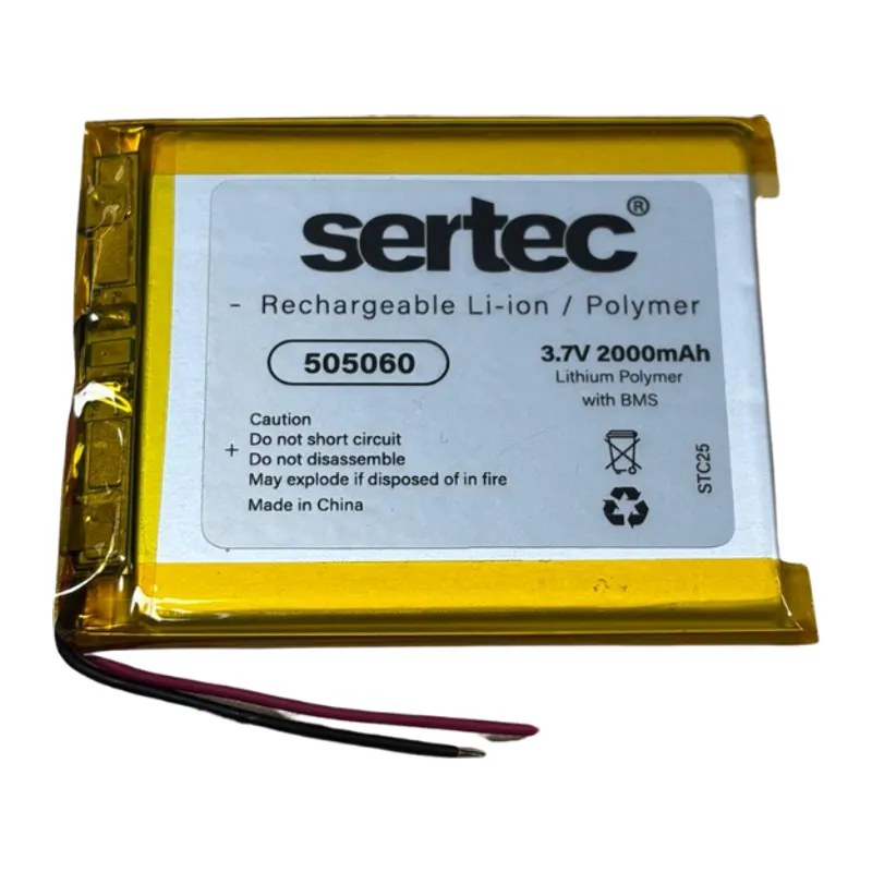 505060 3.7V 2000 mAh Li-Polymer Pil (Devreli/1.5A)