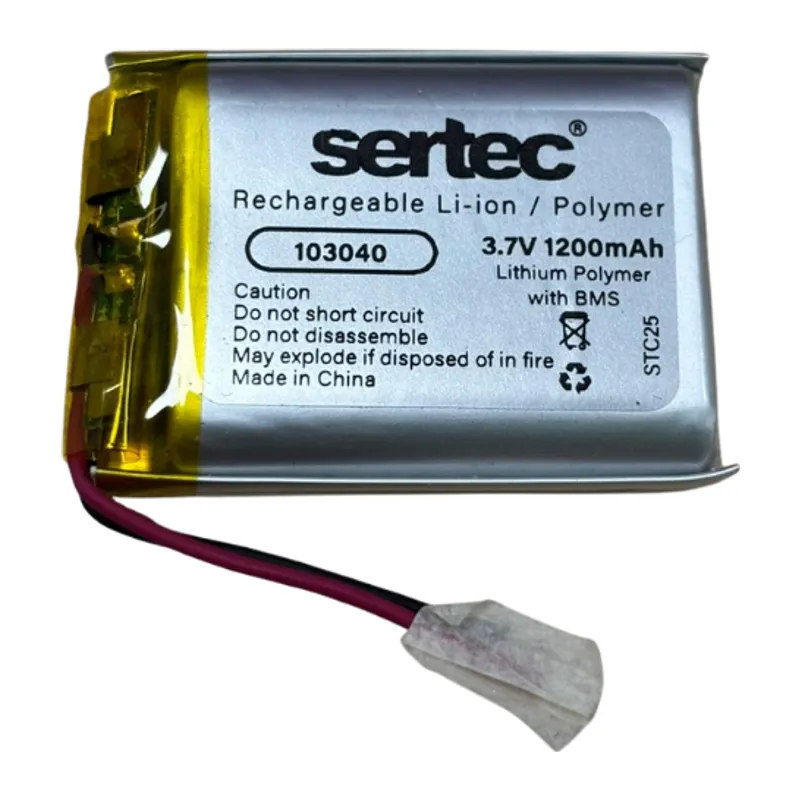 103040 3.7V 1200mAh Li-Polymer Pil (Devreli/1.5A)