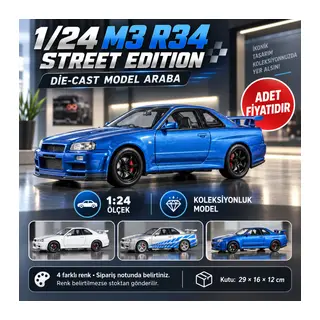 1/24 M3 R34 Street Edition Model Araba (adet fiyatıdır)