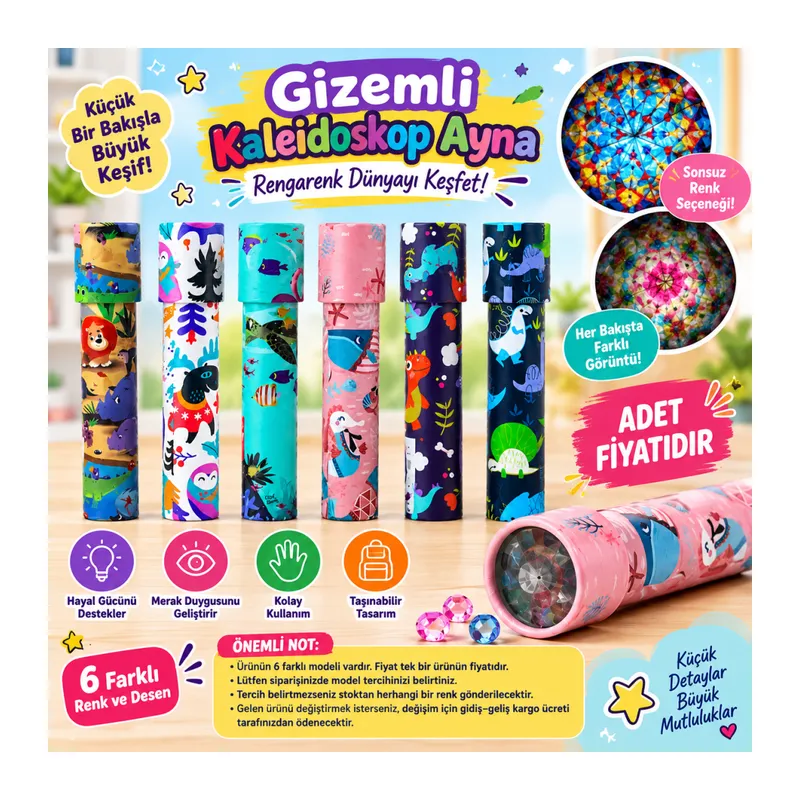 Gizemli Kaleidoskop Ayna (adet fiyatıdır)