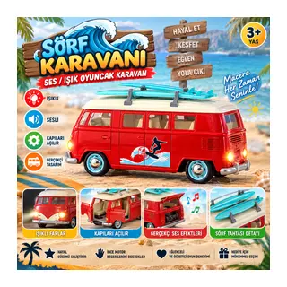 S01005718 Sörf Karavanı Ses/ışık Oyuncak Karavan