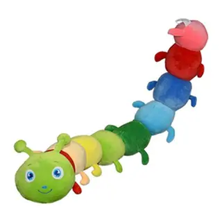 Peluş Renkli Tırtıl Yastık 75cm