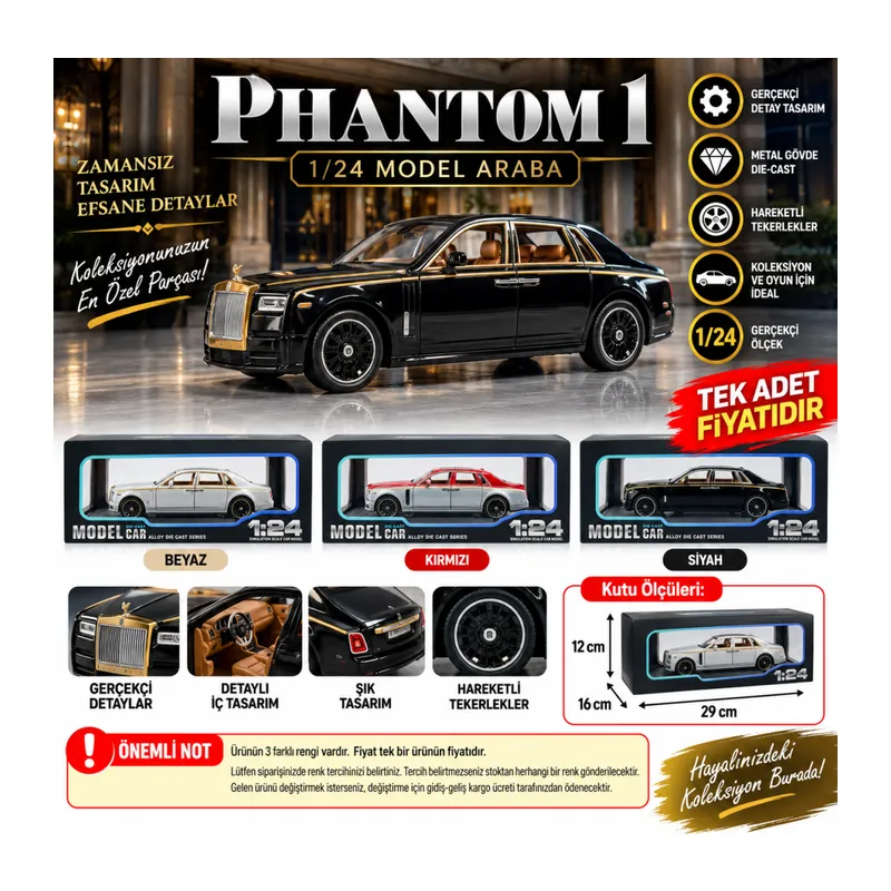 1/24 Phantom 1 Model Araba (adet fiyatıdır)