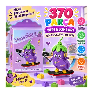 LZ-8857 Kaykay Süren Patlıcan 370 Parça Block Oyuncak