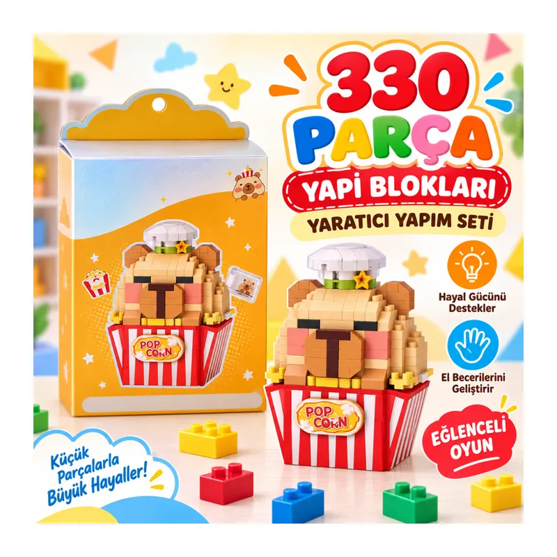 LZ-8876 Popcorn Model 330 Parça Block Oyuncak