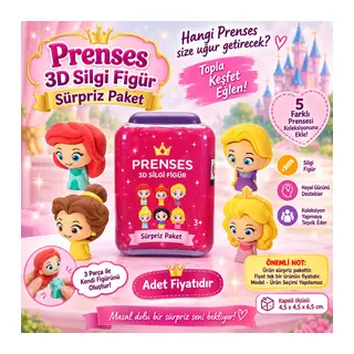 Princess Puzzle Palz 3D Silgi Figür Sürpriz Paket