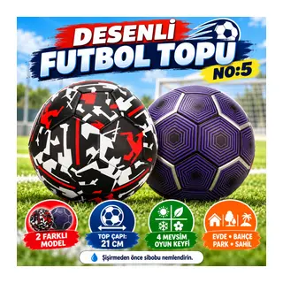 Desenli Futbol Topu No:5