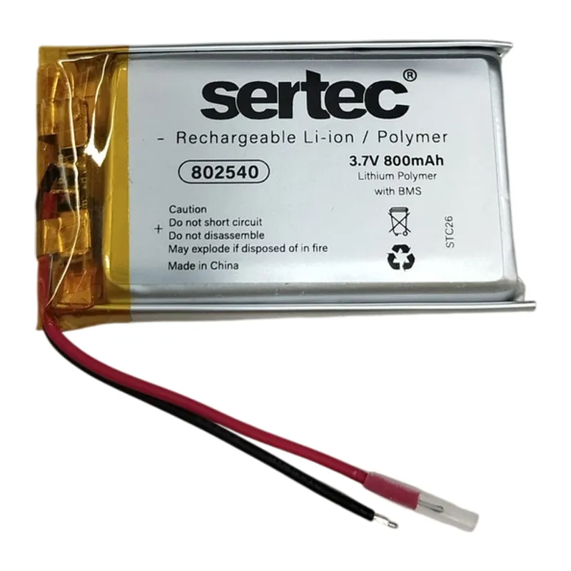 802540 3.7V 800mAh Li-Polymer Pil (Devreli/1.5A)