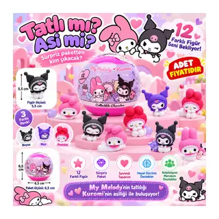 20533 3D FİGÜR MY MELODY KUROMI SÜRPRİZ PAKET KRM 3R 36D (adet fiyatıdır)