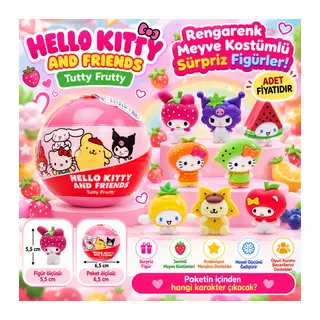 20541 3D FİGÜR H KITTY AND FRIENDS TUTTY FRUTTY SÜRPRİZ PAKET (adet fiyatıdır)