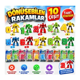 DMN123-1/2/3/4/5/6/7 10 Çeşit Dönüşebilen Rakamlar 1 Adet Fiyatıdır.