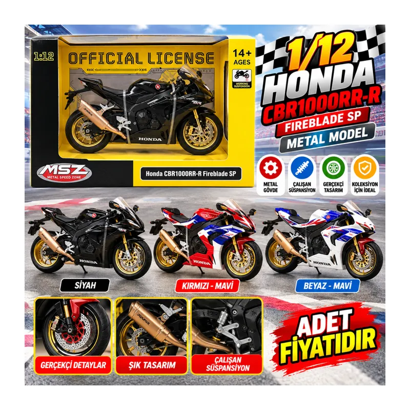 68728 1/12 Honda CBR1000RR Fıreblade Motor Metal Model