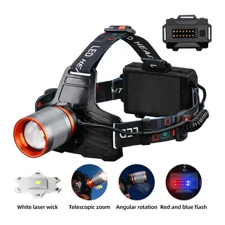 BD-8 13W TG + SMD LED Alüminyum Alaşımlı Zoomlu Type-C Şarjlı Kafa Feneri