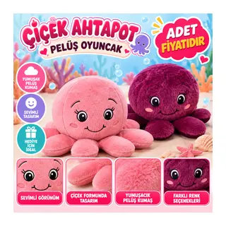 ÇİÇEK AHTAPOT PELUŞ OYUNCAK (adet fiyatıdır)