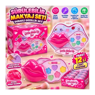 230 Sürülebilir Makyaj Seti Dudaklı Oyuncak Güzellik Seti