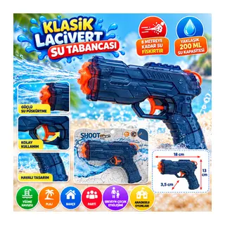 18 cm Klasik Lacivert Su Tabancası