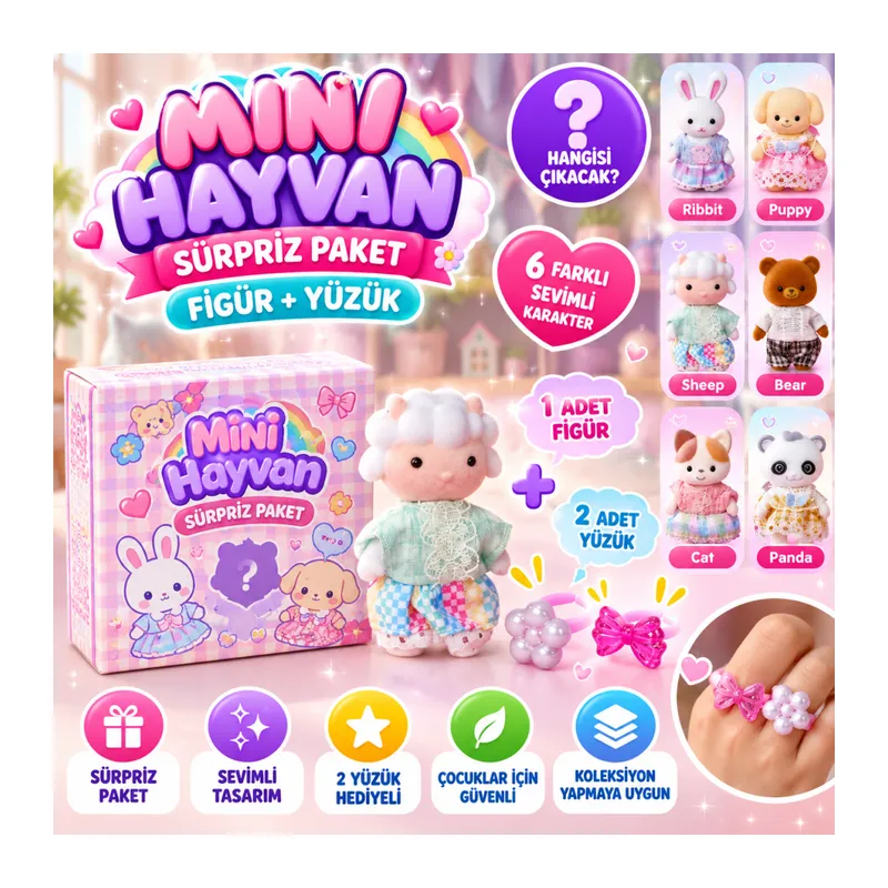 Mini Hyvan Sürpriz Paket Fgür-Yüzük