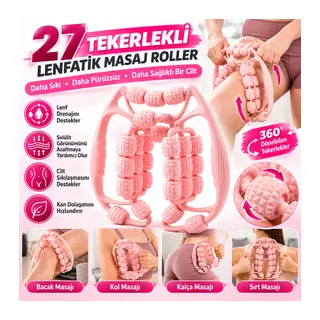27 Tekerlekli Lenfatik Masaj Roller – Selülit Giderici, Cilt Sıkılaştırıcı, Bacak Kol Sırt Masaj Aleti