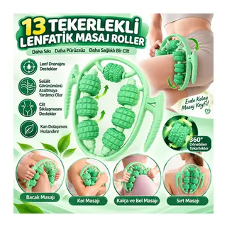 13 Tekerlekli Circular Lenfatik Masaj Roller – Selülit Giderici, Cilt Sıkılaştırıcı, Bacak Kol Sırt Masaj Aleti