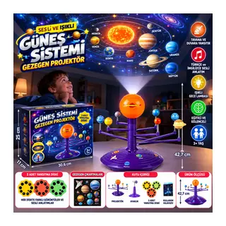 Sesli ve Işıklı Güneş Sistemi Gezegen Projektör