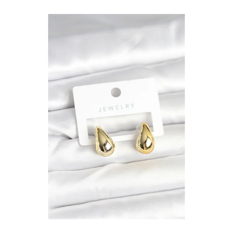 Gold Renk Damla Küpe 17 mm