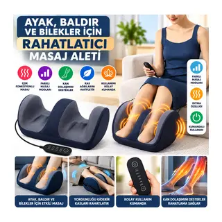Ayak,Baldır ve Bilekler İçin Rahatlatıcı Kumandalı Masaj Aleti