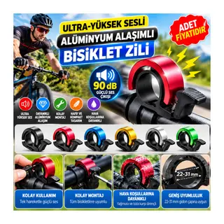 Ultra-Yüksek Sesli Alüminyum Alaşımlı Bisiklet Zili (adet fiyatıdır)
