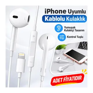 İphone Ucu Çıkışlı Pop Up Kulakiçi Yumuşak Kontrol Tuşlu Kulaklık (adet fiyatıdır)