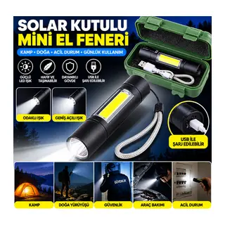 Kutulu Mini El Feneri – Taşınabilir LED Kamp ve Acil Durum El Lambası Plastik Gövde