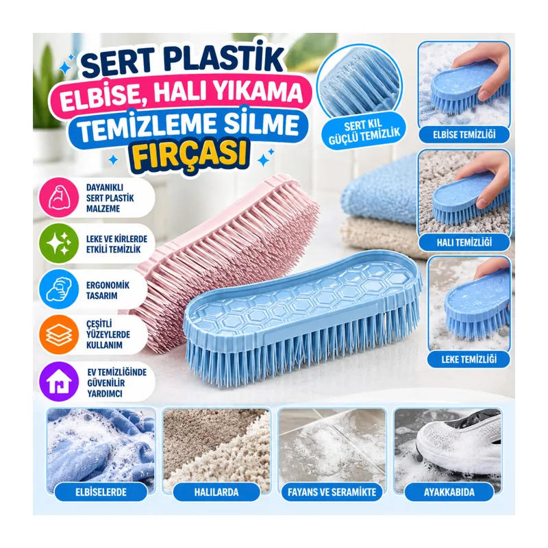Sert Plastik Elbise, Halı Yıkama Temizleme Silme Fırçası TP-111 (adet fiyatıdır)