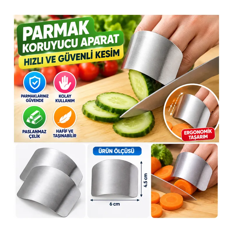 2li Metal Parmak Koruyucu Hızlı ve Güvenli Kesme Paslanmaz Çelik Koruyucu Aparat