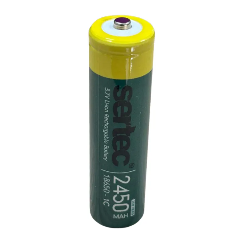 18650 3.7V 2450 Mah 1C Li-ion Şarjlı Pil Başlı