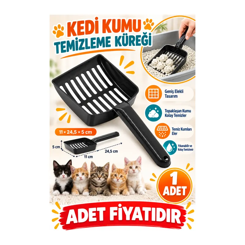 Plastik Evcil Hayvan Kedi Kumu Temizleme Eleme Küreği(adet fiyatıdır)