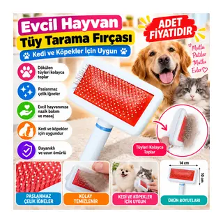 Paslanmaz Evcil Hayvan Kedi Köpek Tüy Tarama Toplama Fırçası Kolay Temizlenir Bakım Aleti(adet fiyatıdır)