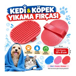 Ergonomik Masajlı Evcil Hayvan Kedi Köpek Yıkama Fırçası Aparatı
