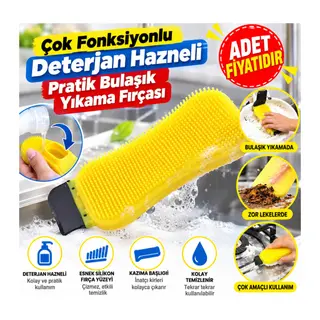 Çok Fonksiyonlu Deterjan Hazneli Pratik Bulaşık Yıkama Fırçası (adet fiyatıdır)