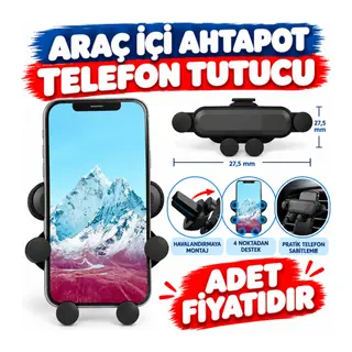 4 Nokta Destekli Araç İçi Cep Telefonu Sabitleyici Tutucu Aparat (adet fiyatıdır)
