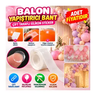 Damla Model Çift Taraflı Yapışkan Balon Yapıştırıcısı (adet fiyatıdır)