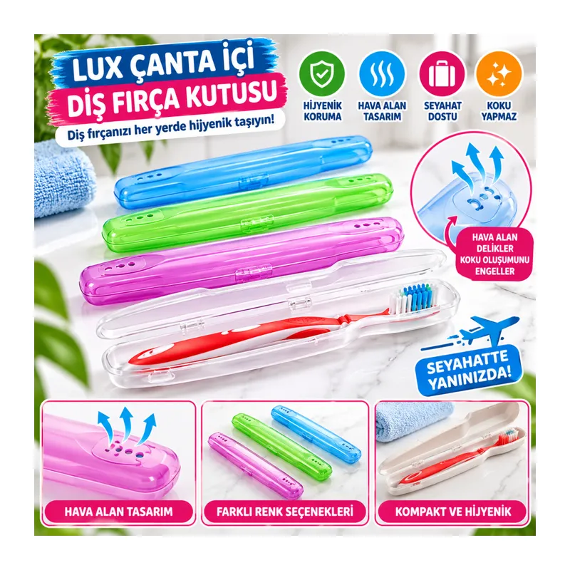 Lux Çanta İçi Hijyenik Seyahat Tipi Diş Fırçası Koyma Kutusu