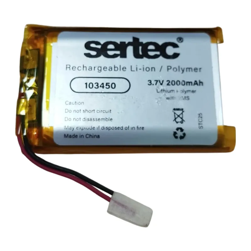 103450 3.7V 2000 MAh Li-Polymer Pil (Devreli/1.5A)