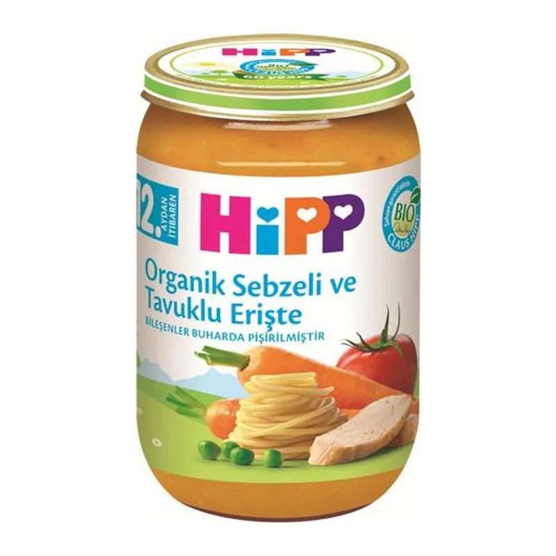 Organik Sebzeli Tavuklu Erişte 220 Gr